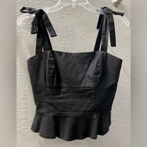 Gianni Bini black peplum tank top size 2